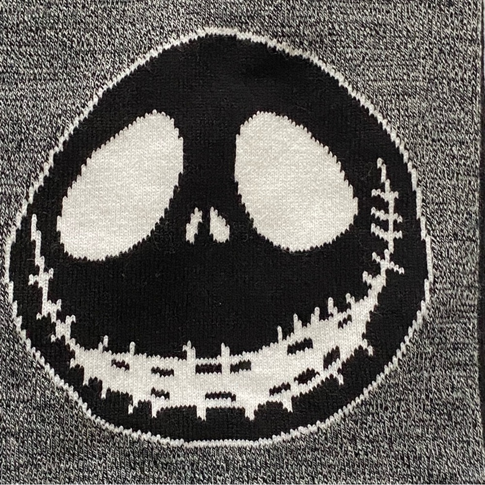 Nightmare Before Christmas Scarf Disney Jack Skellington 67” Black Gray Fringe - Picture 11 of 16